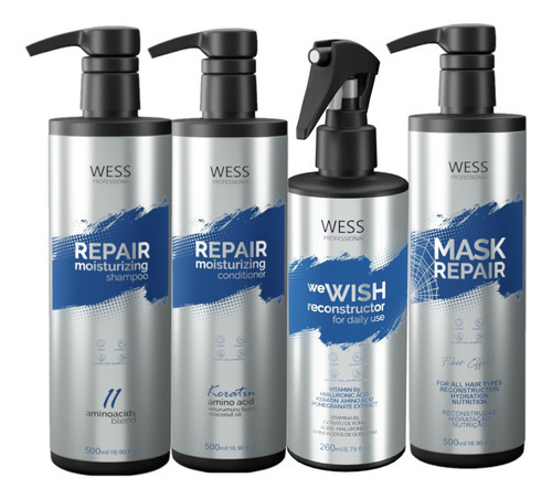 Kit Wess Repair Sh 500ml+cond 500ml+wewish 260ml+mask 500ml