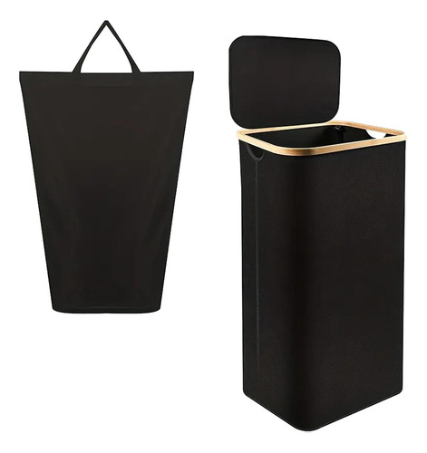 Cesta Elegante Para Almacenamiento De Ropa Sucia Con Negro
