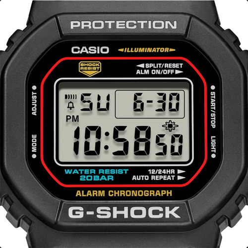 Reloj Casio G-Shock DW-5600RL-1D correa negra, bisel negro