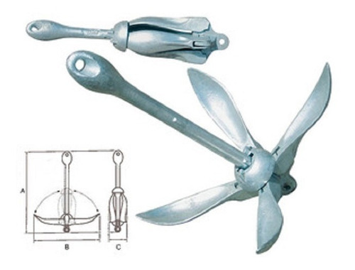 Ancla Tipo Rezón De 4 Puntas Plegable 2.5 Kg