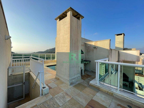 Imagem 3 de 24 de Cobertura Duplex Moderna, Vista Para O Mar, Beira Mar, Área De Lazer, 4 Dormitórios Sendo 3 Suítes, 2 Vagas De Garagem, Pitangueiras, Guarujá/sp. - Co0221