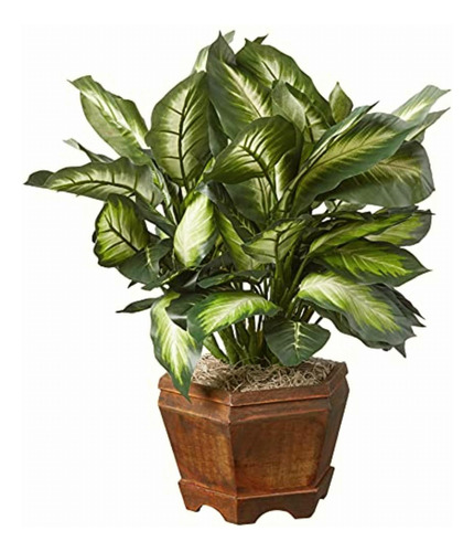 Nearly Natural 6720 triple Dorado Dieffenbachia Planta Con