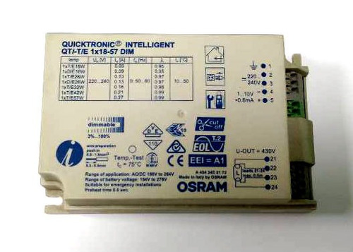 Balasto Osram Qti-t/e 1x18-57 Y 2x18-42 Dimerizable