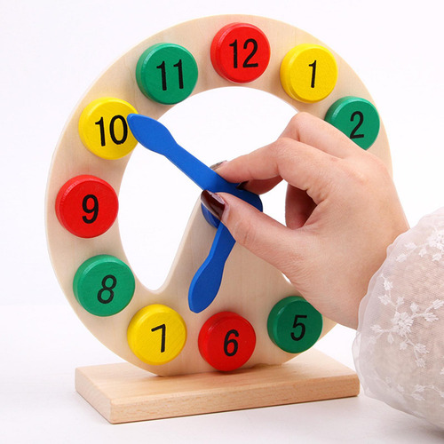 Juguete Educativo De Madera, Reloj De Madera, Juguete