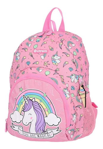 Mochila Xtrem Nena Jardin Raimbow Hair Unicornio Power