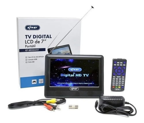 Mini Tv Digital Full Lcd De 7 Polegadas - Kp-md004 / Dt