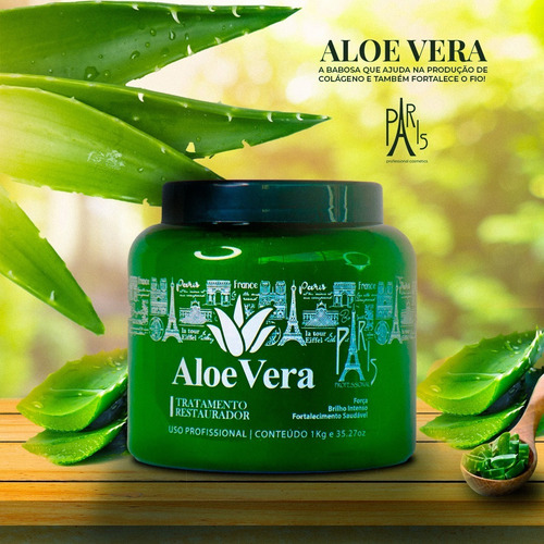 Imagem 5 de 6 de Máscara Aloe Vera - Cabelos Ressecados E Danificados - Paris