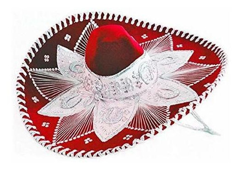 Red And White Mariachi Sombrero
