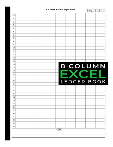 8 Columna Excel Ledger Libro: Libros De Contabilidad Para De