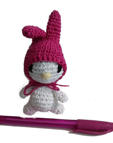 Mini Hy Melody X2muñeca Tejida Hilo Llavero Amigumi Crochet
