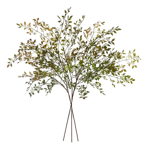 Ramas Artificiales De Follaje Verde, Tallos De Planta Falsa