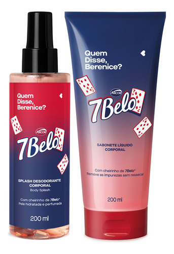 Kit 7belo Body Splash 200ml + Sabonete Líquido 200ml + Caixa