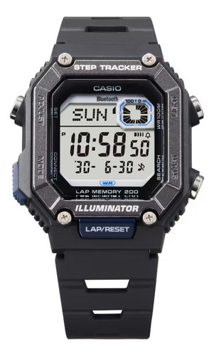 Reloj Casio Illuminator Ws-b1000-1av Para Hombre E-watch Correa Negro Bisel Negro Fondo Gris