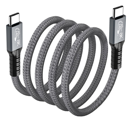 Cable Usb 4.0 Doble Tipo C, 40 Gbps, Pd 240 W, 50 Cm