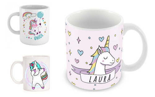 Imagen 3 de 5 de Tazas Personalizadas Diseños De Unicornio C/caja Sublimada