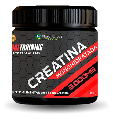 Creatina Monohidratada 300g 100% Pura Floral Training Atleta Sabor Sem sabor