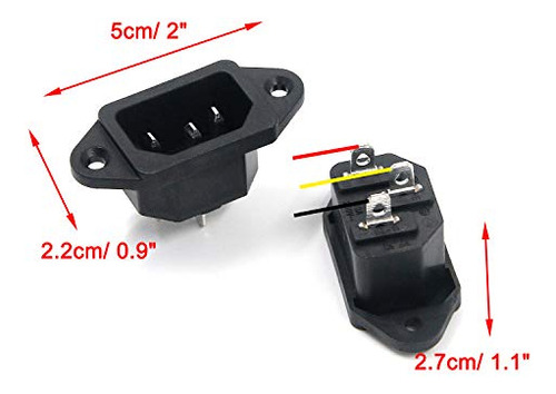 Pack De 2 Adaptadores Iec C14 250v 10a Con Conectores