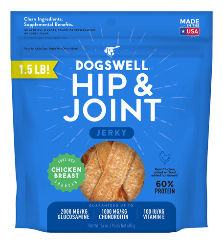 Dogswell Jerky - Golosinas Para Perros De Cadera Y Articulac