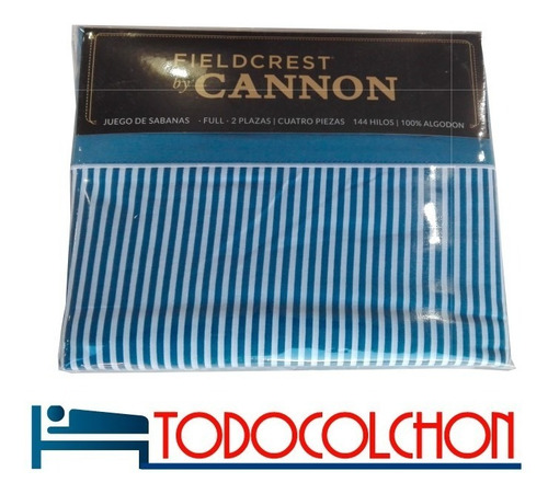 Juego Sabanas Cannon Fieldcrest Full 2 Plazas Azul C/ Envio