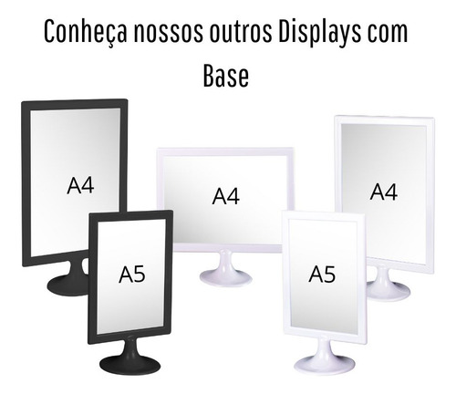 Display Preto Tipo T A4 Vertical (21x30cm) - 10 Peças
