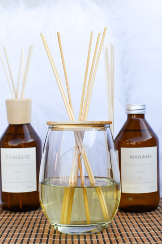 Difusor Aromatico Bombe Con Tapa De Madera Y Varillas