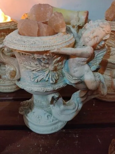 Lámpara De Piedras De Sal Angelito Comunión Bautismo Confirm