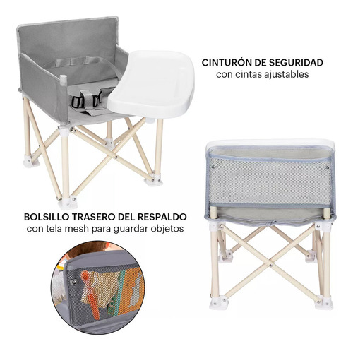 Silla De Alimentación Ajustable Para Bebés Plegable, Portáti
