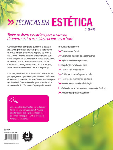 Técnicas em Estética, de Ifould, Judith. Tekne Editorial ARTMED EDITORA LTDA.,Hodder Headline / Arnold Publishers, capa mole em português, 2014