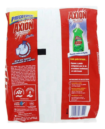 Caja Lavatrastes Axion Polvo 18 Bolsas De 720 Grs