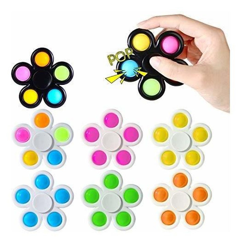 Fidget Spinners 7 Pack, Tie Dye Popper Pequeños 8rhhb
