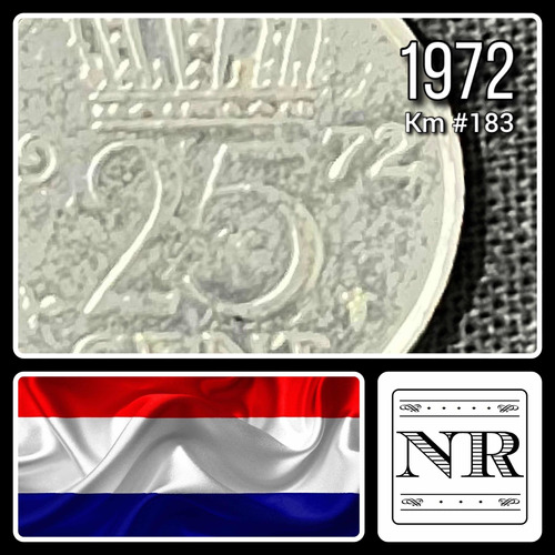 Holanda - 25 Cents - Año 1972 - Km #183 - Juliana