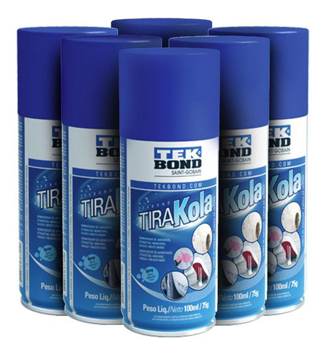 Tira Kola Spray Tek Bond Remove Manchas Adesivos C/6 Unidade