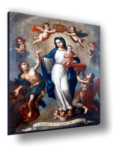 Cuadro Canvas Bastidor Sacro Virgen De La Luz México 45.5x38