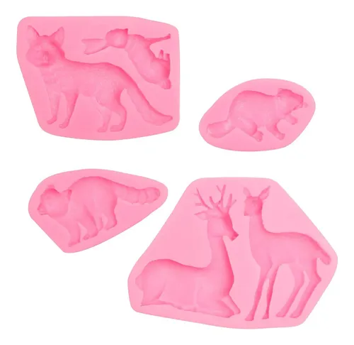 Moho De Fondant De Silicona De Conejo Zorro, Molde De De De