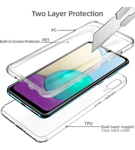 Imagen 3 de 10 de Funda 360 Protege 100% Compatible Con Samsung A02