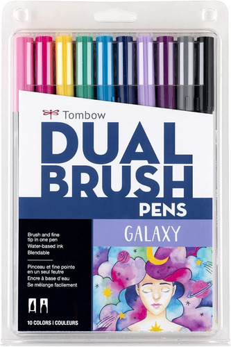 10 Marcadores Tombow Dual Brush / Galaxy Palette