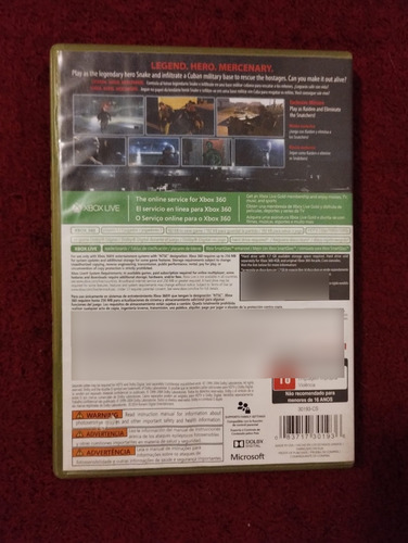 Metal Gear Solid V Ground Zeroes Xbox 360 (Usado)