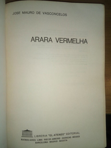 Libro Arara Vermelha José Mauro De Vasconcelos
