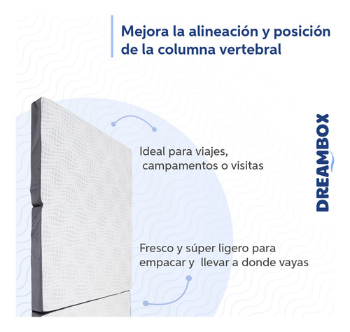 Colchón Queen Size 10 Cm Seccionado Plegable Dreambox Color Blanco