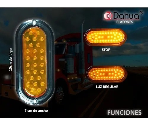 Imagen 4 de 5 de Plafón Ovalado Rectangular Led Estrobo Ámbar Alta Baja
