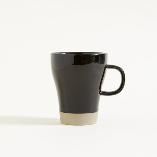 Tazas Mug Jarro 350 Ml Ceramica Negra Brillante Y Arena  