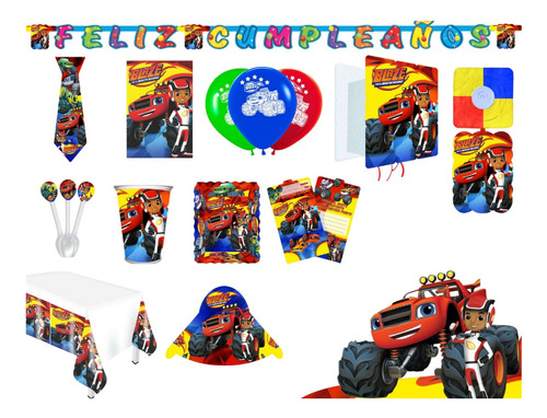 Kit Decoración Piñata Fiesta Infantil Blaze