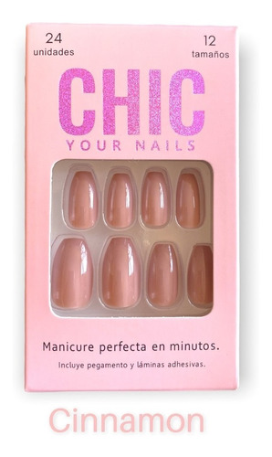 Manicure Uñas Adhesivas,postizas Press On.cinnamon