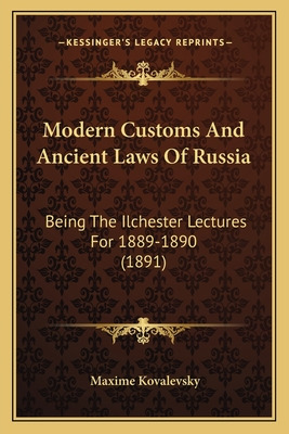 Libro Modern Customs And Ancient Laws Of Russia: Being Th...