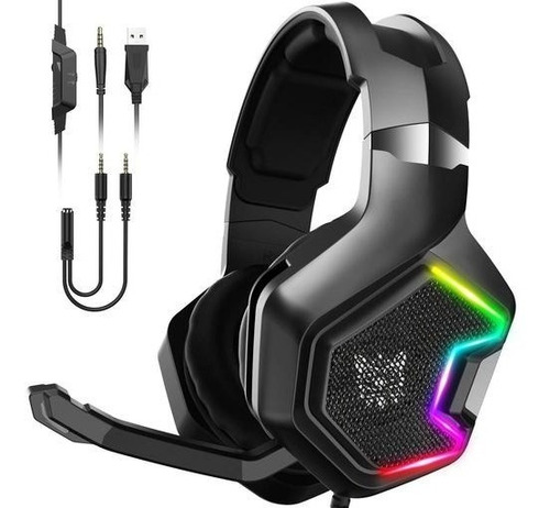 Auriculares Gamers Onikuma K10 Pro Color Negro Led Rgb 7.1