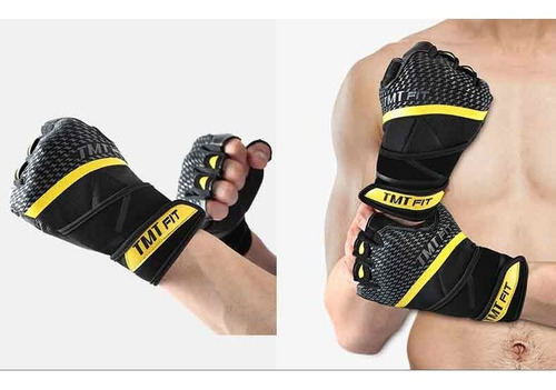 Imagen 4 de 5 de Guantes Gym Fitness Tmt W66 Ejercicio De Cuero Crossfit