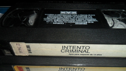 Vhs Intento Criminal ( Tupac Shakur) (Usado)