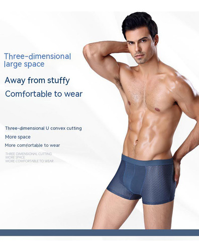 Calzoncillos Tipo Bóxer De Malla Transpirable Para Hombre, 4