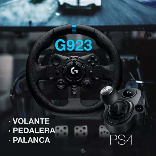  Logitech G923 - Volante con palanca de cambios Driving Force y  pedales para PS5, PS4 y PC, con cubierta de volante de cuero genuino :  Videojuegos