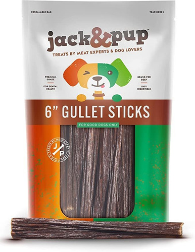 Jack&pup 6-inch Gullet Sticks For Dogs  Odor Free Joint Hea